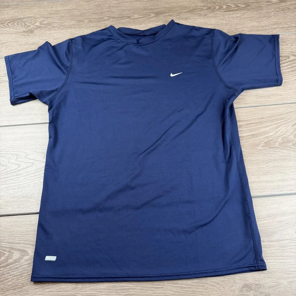 Nike Mens T-Shirt Dri-FIT Compression Athletic Training Navy Blue XXL